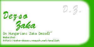 dezso zaka business card